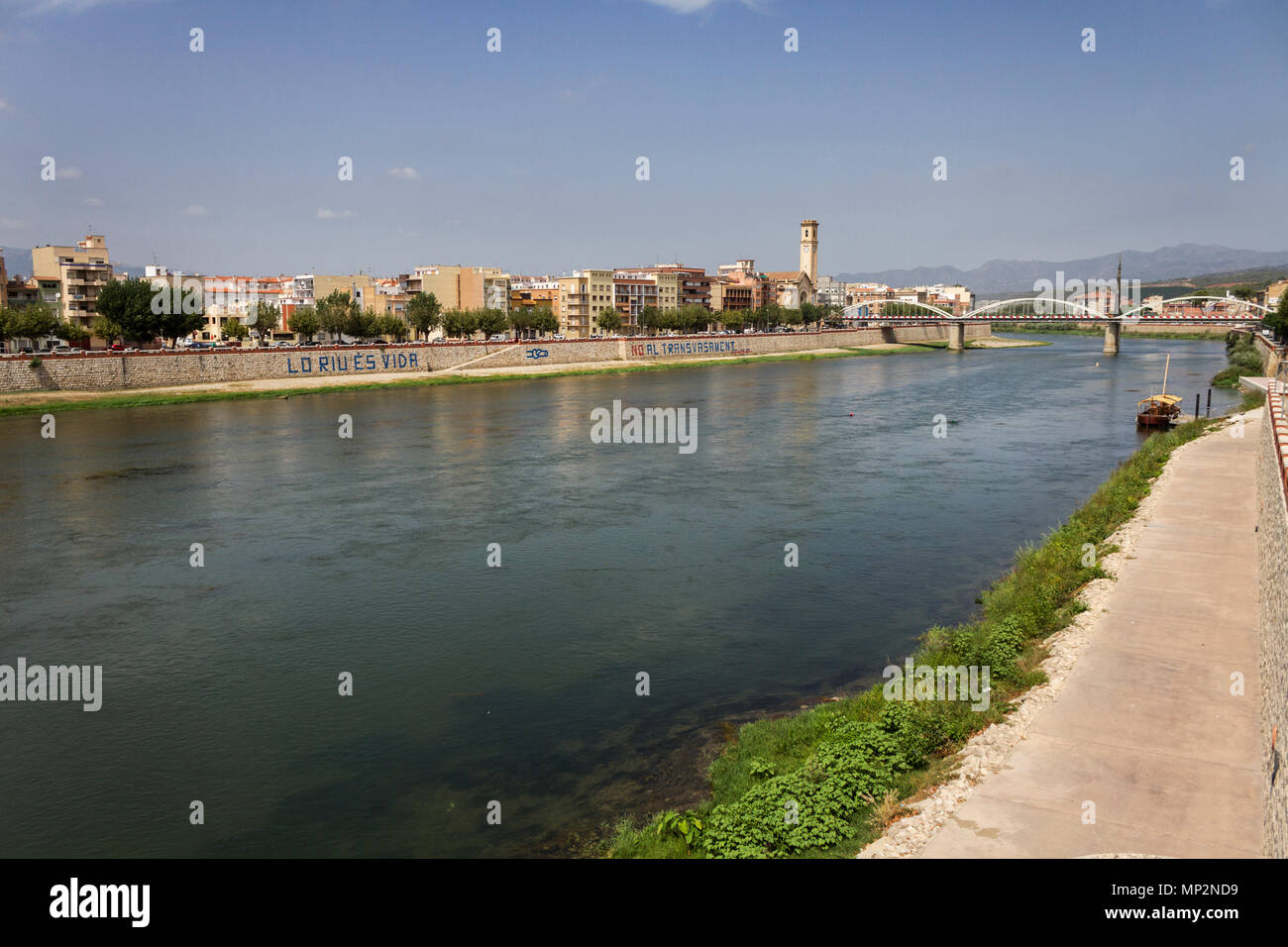 Fiume Ebro. Tortosa. Foto Stock