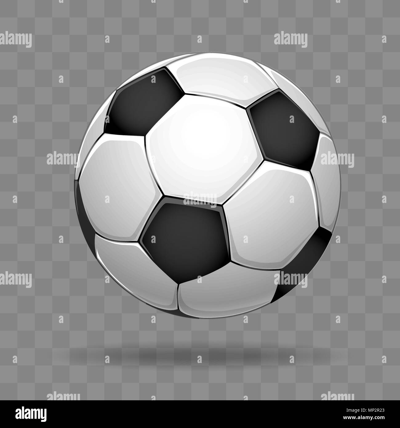 Pallone da calcio isolati su sfondo trasparente, illustrazione vettoriale Illustrazione Vettoriale