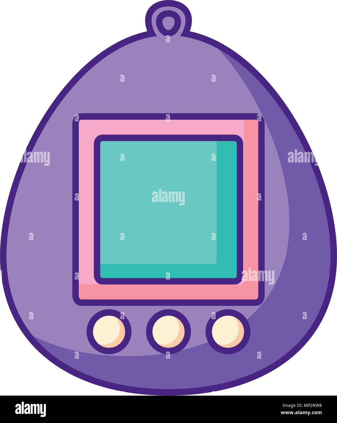 Icona di tamagotchi su sfondo bianco, illustrazione vettoriale Illustrazione Vettoriale