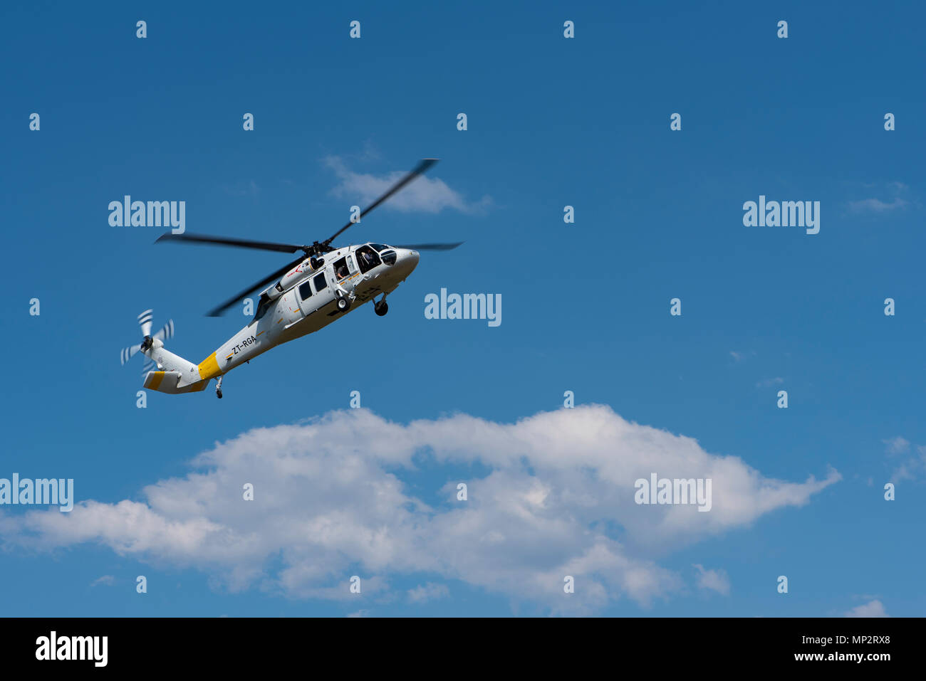 In assoluto il primo Black Hawk elicottero in Sud Africa all'Airshow di Lowveld Foto Stock