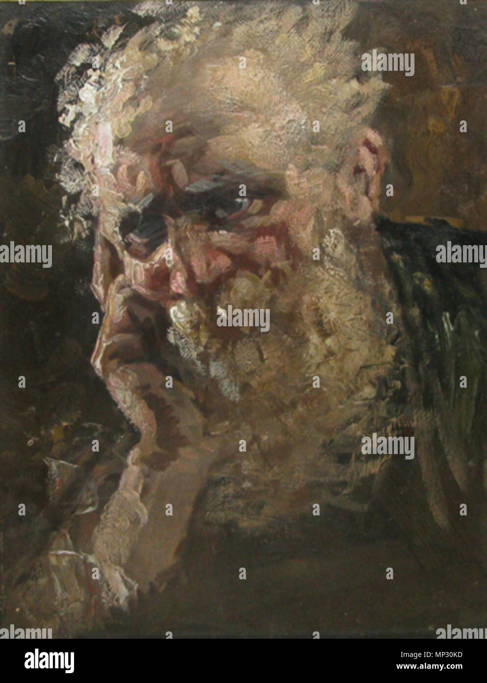 . Inglese: Theodor Cateliu - Cap de batran, ulei/cartone, semnat stânga jos; . Data sconosciuta. 1184 Theodor Cateliu - Cap de batran Foto Stock