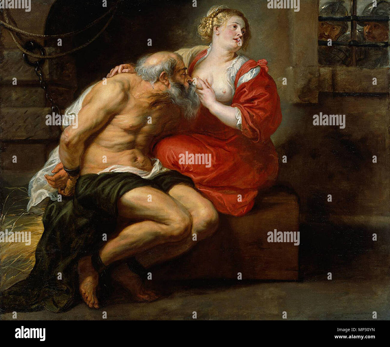 Inglese: il Cimon e Pero . Carità romana . circa 1630. 976 Peter Paul Rubens - Cimon e Pero (Carità Romana) - WGA20420 Foto Stock