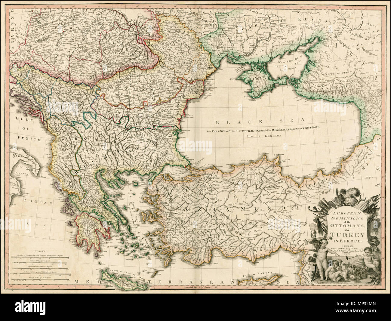 Inglese: domini europei degli Ottomani o la Turchia in Europa . . 1795.  Grandi Faden dettagliata mappa della regione delimitata dalla Grecia e il  Mar Ionio, l'Ucraina, il Golfo di Venezia