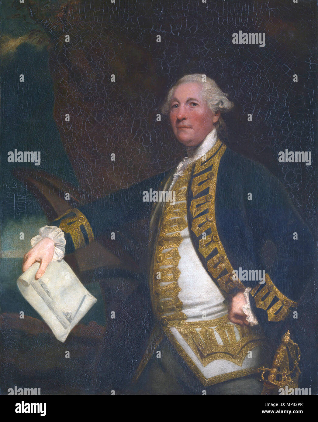 Commodore William James (1721-1783) *olio su tela *127 x 101,5 cm *1784 . Inglese: Commodore Sir William James (1721-83). 1784. Joshua Reynolds (1723-1792) Descrizione pittore inglese Data di nascita e morte 16 Luglio 1723 23 febbraio 1792 Luogo di nascita e morte Plympton Londra sede di lavoro Londra, Plympton, Italia competente controllo : Q194402 VIAF: 27081216 ISNI: 0000 0001 0881 5099 ULAN: 500004539 LCCN: N84168483 NLA: 35449606 WorldCat 1125 Sir William James Foto Stock