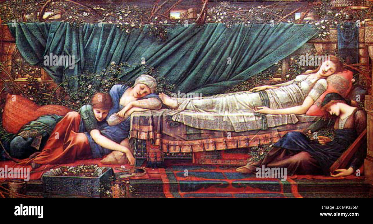 . "Rosa Bower' dal 'Leggenda di Briar Rose' da Sir Edward Burne-Jones, situato a Buscot Park, Oxfordshire. 1890. 1180 Rose Bower Buscot Park Foto Stock