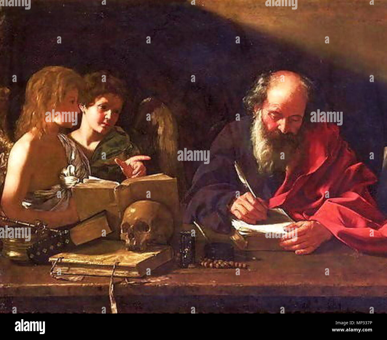 . Inglese: San Girolamo ha visitato dagli angeli . inizio del XVII secolo. 1139 San-Jerome-In-His-Study Foto Stock