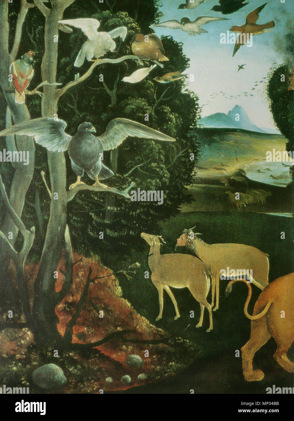 986 di Piero di Cosimo - L'Incendie de la forêt 1 Foto Stock