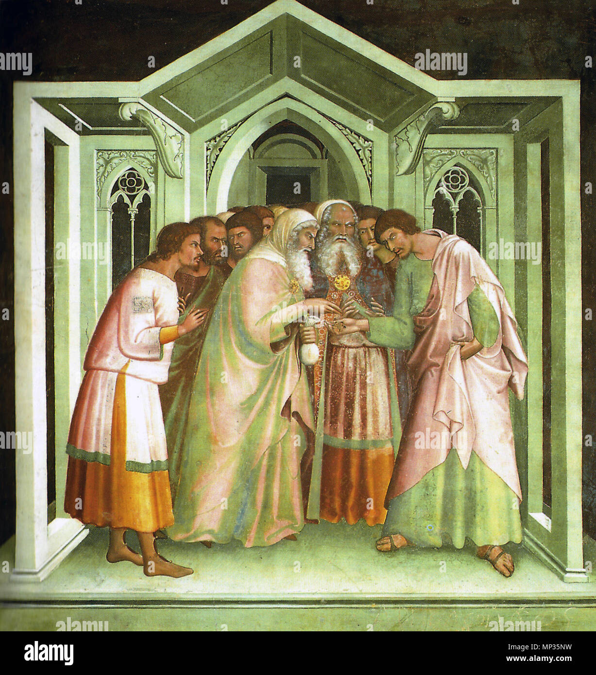 Giuda vende Gesù per trenta sicli d'argento. Nuovo ciclo di testamento Bartolo di Fredi, . Il XIV secolo. Lippo Memmi (1291-1356) nomi alternativi Lippo Memmi da Siena; Filippo di Memmo; Lippo Memmi da Siena; Filippo di Memmo Memmi Da Siena Descrizione pittore Data di nascita e morte circa 1291 1356 Luogo di nascita e morte Siena Siena competente controllo : Q504963 VIAF: 47562574 ULAN: 500031555 LCCN: nr91028520 WGA: MEMMI, Lippo GND: 119021501 WorldCat 1113 SG NT Giuda che ricevono il pagamento per tradire Gesù, Lippo Memmi Foto Stock
