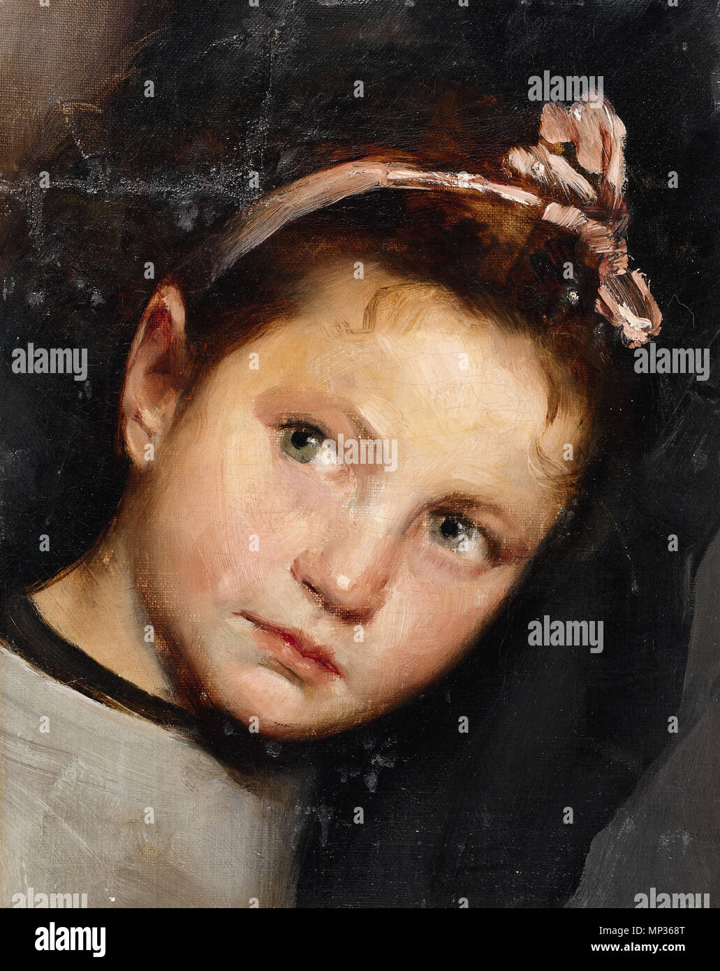 801 Wilhelm Leibl (attrib.) - Kopf eines Mädchens Foto Stock