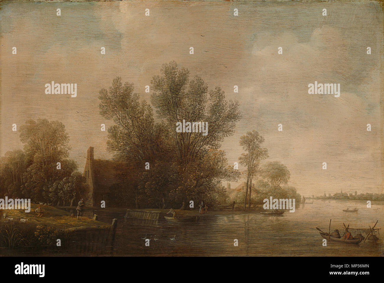 Opnamedatum: 2010-07-22 paesaggio fluviale circa 1640. 993 Pieter Jansz. van Asch 002 Foto Stock