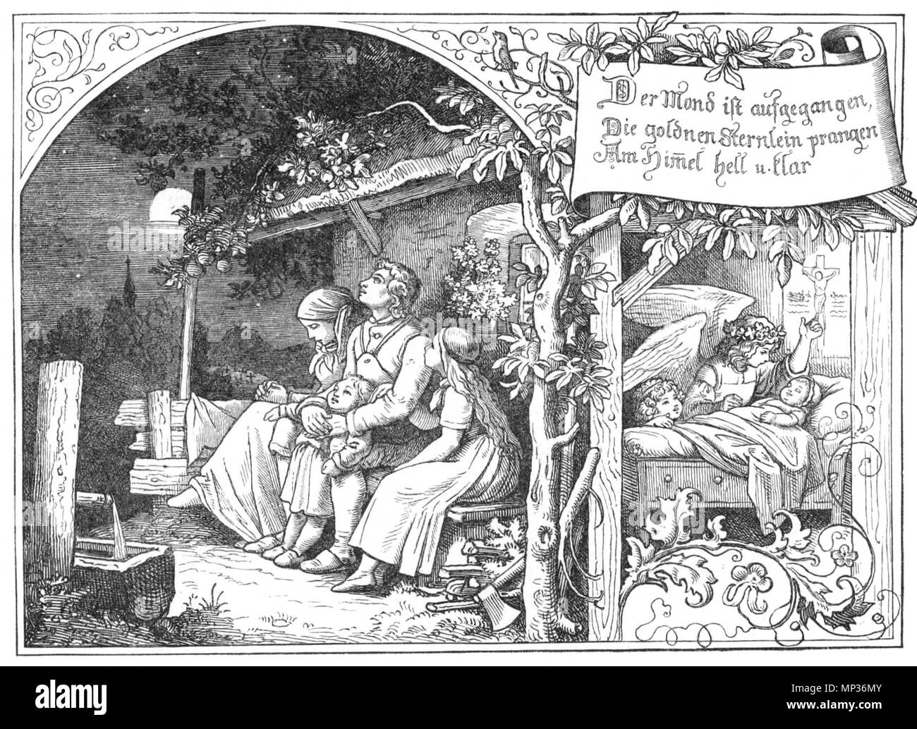 . Deutsch: der Mond ist aufgegangen. Aus: "Vater unser in Bildern". 1856. Adrian Ludwig Richter (1803-1884) nomi alternativi Adrian Ludwig Richter Descrizione pittore tedesco, disegnatore e incisore e illustratore Data di nascita e morte 28 Settembre 1803 19 Giugno 1884 Luogo di nascita e morte Friedrichstadt Loschwitz vicino a Dresda la posizione di lavoro di Dresda, Meissen, autorità di Roma controllo : Q551896 VIAF: 100213038 ISNI: 0000 0001 2145 1853 ULAN: 500018286 LCCN: N50045834 NLA: 35688218 WorldCat 780 L Richter der Mond ist aufgegangen Foto Stock