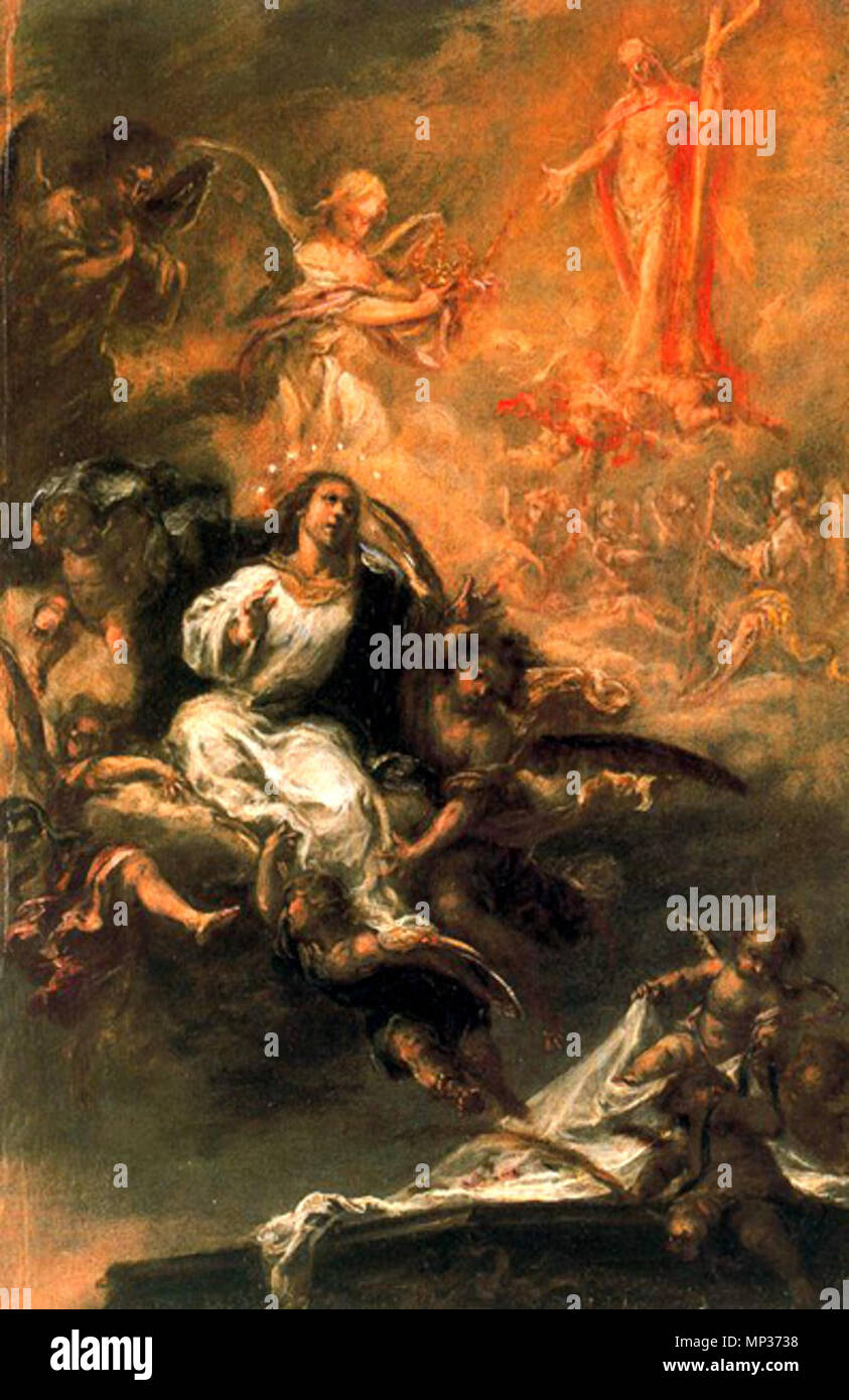 . Español: Asunción de la Virgen, óleo sobre tabla, 39 x 25 cm, Cleveland Museum of Art . tra circa 1670 e circa 1673. Juan de Valdés Leal (1622-1690) Descrizione pittore spagnolo, scultore e architetto Data di nascita e morte 4 Maggio 1622 15 ottobre 1690 Luogo di nascita e morte Seville Seville periodo di lavoro autorità barocco controllo : Q518898 VIAF: 66552499 ISNI: 0000 0000 6633 2076 ULAN: 500025701 LCCN: nr91011641 WGA: VALDÉS LEAL, Juan de WorldCat 1218 Valdes leal-asuncion-cleveland Foto Stock