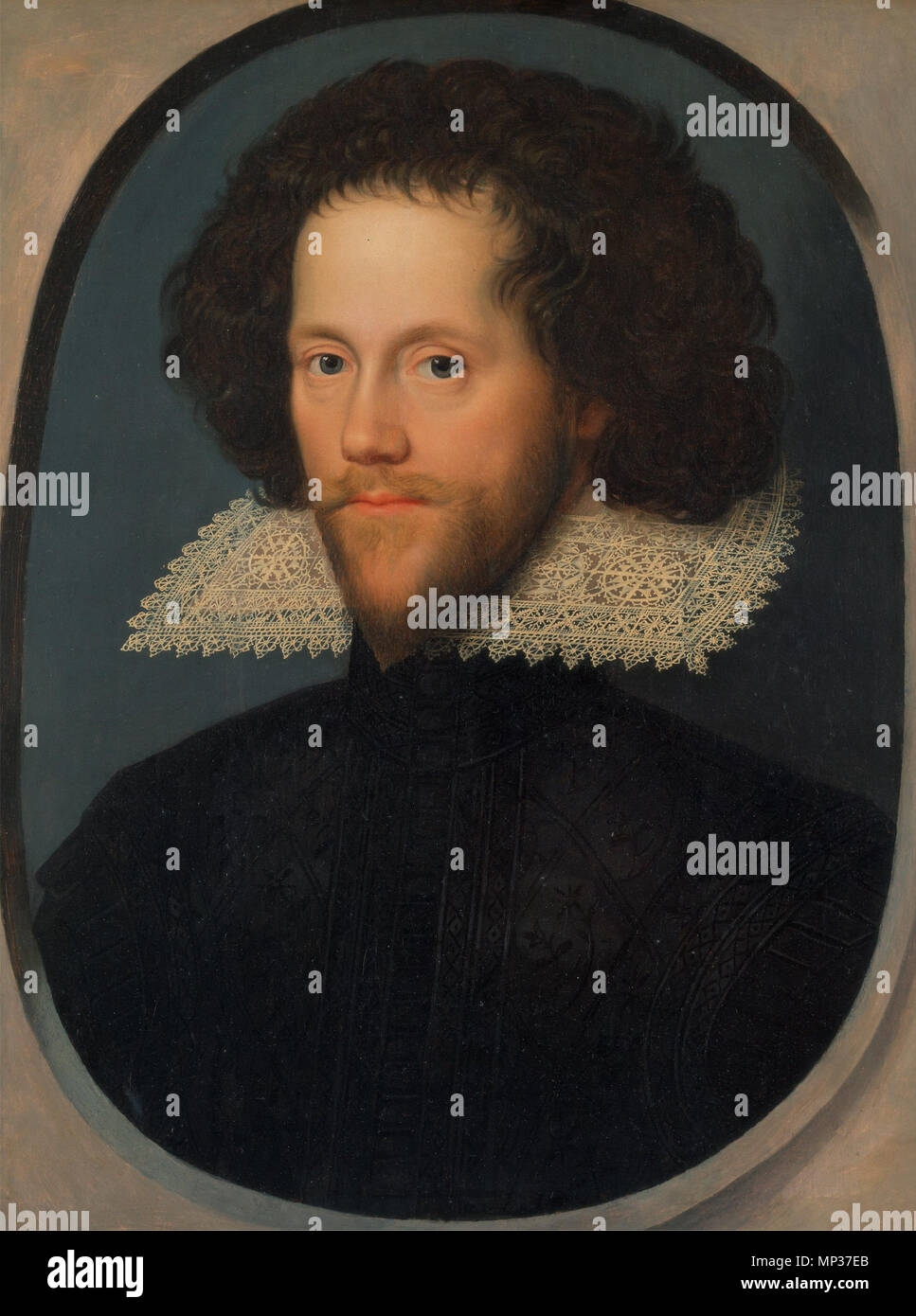 Ritratto di grigio Brydges, quinto Barone Chandors, del Castello di Sudeley, Gloucestershire (1579-1621) . Inglese: Ritratto di Sir William Papa . circa 1615. 1266 William Larkin Sir William Papa Foto Stock