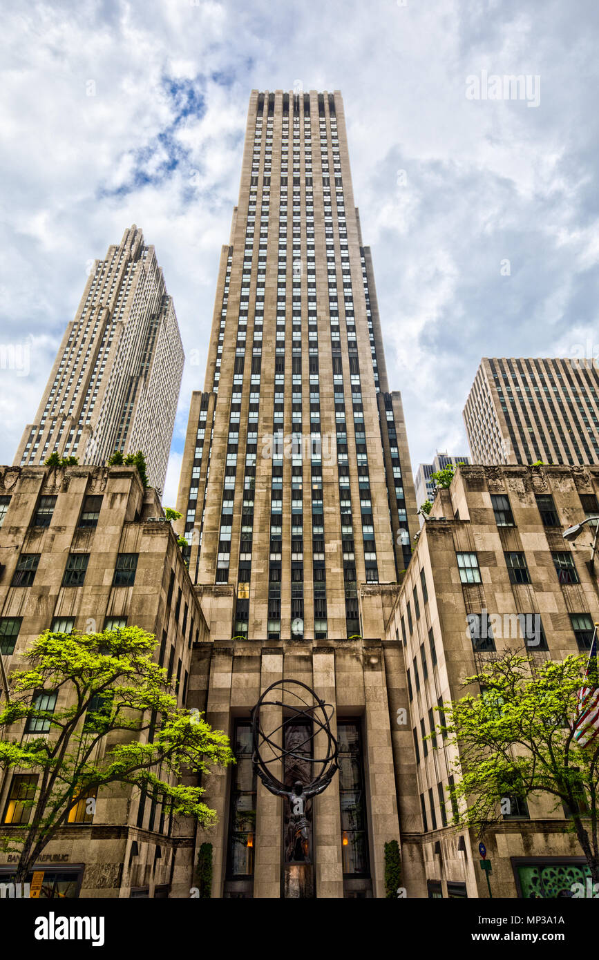 Il Rockefeller Center di New York City, Stati Uniti d'America. Foto Stock