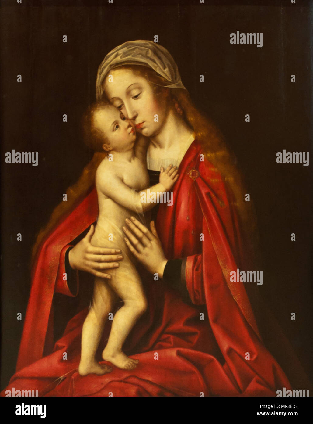 Virgen con el Niño . Español: La obra rappresentanouna a la Virgen María llevando en brazos un su hijo, el Niño Jesús. . Circa 1550. 1260 Willem Benson (Brugge 1521 - Middelburg 1574) - Maagd incontrato tipo (1550) - Sevilla Bellas Artes 22-03-2011 11-26-48 Foto Stock