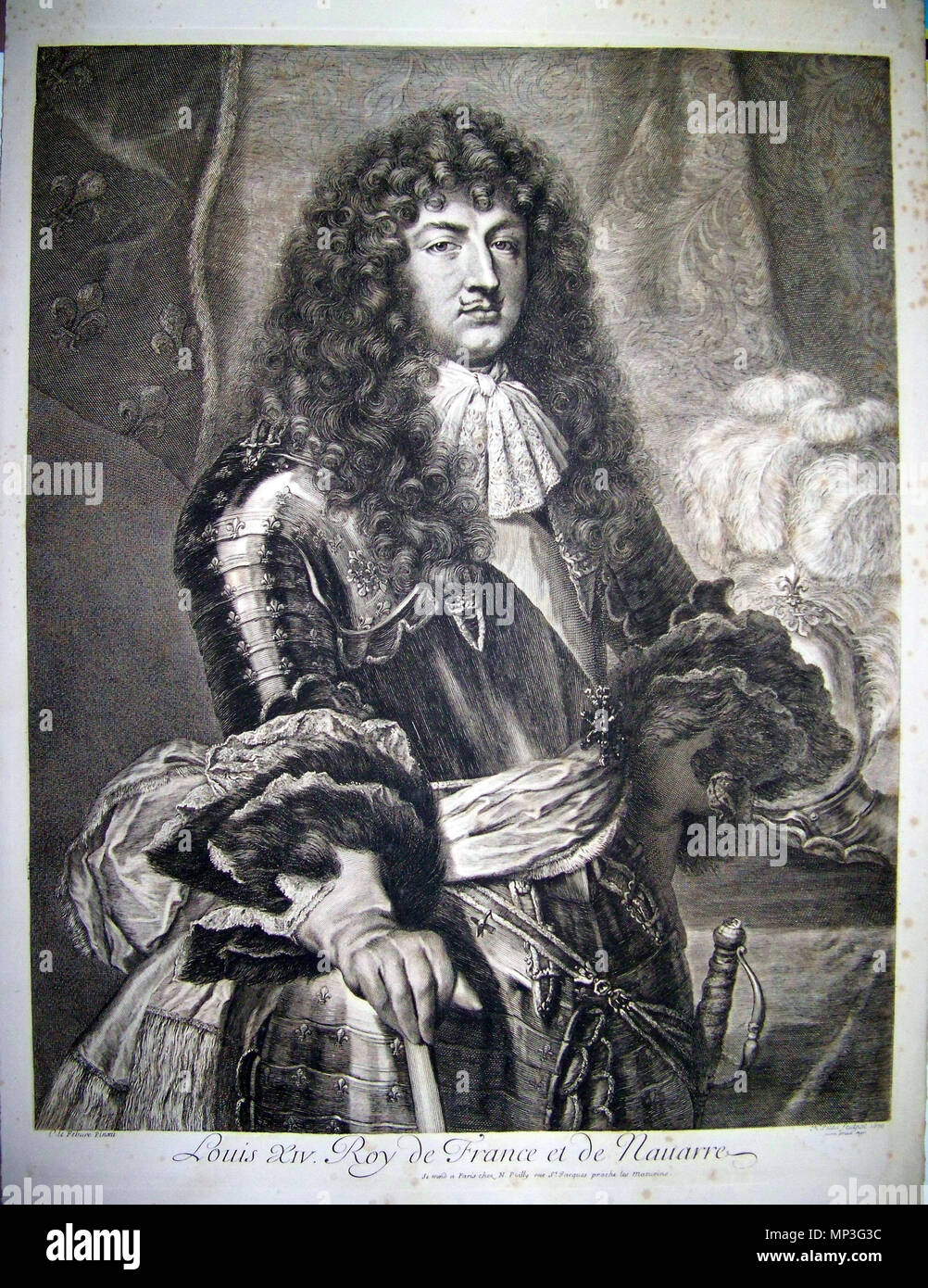 . Français : Louis XIV en 1670 - dessin de Claude Lefèvre, rotocalcografia de N.Pitau . 1670. Nicolas Pitau (1632-1671) nomi alternativi Nicolas Pitau Descrizione incisore francese Data di nascita e morte 13 Maggio 1632 11 febbraio 1671 Luogo di nascita e morte Anversa Paris Opera Parigi posizione competente controllo : Q14499915 VIAF: 69861441 ISNI: 0000 0000 6631 6236 ULAN: 500060475 GND: 12443245X BPN: 29624224 Dopo Claude Lefèbvre (-1675) nomi alternativi Claude Febure, Claude Febvre, Claude Lefebure, Claude Lefevre Descrizione pittore francese, disegnatore e incisore Data di nascita/dea Foto Stock
