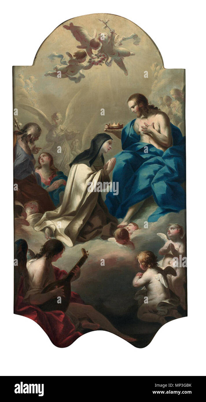 Z 038 . Entwurf zu einem Altarbild: Christus krönt eine Nonne zur Heiligen. Geflügelte Putten, musizierende Engel, Maria Magdalena und Giuseppe. Il XVIII secolo. Cerchio di Franz Anton Maulbertsch (1724-1796) nomi alternativi Franz Anton Maulpertsch Descrizione austro-pittore e incisore, Data di nascita e morte 7 Giugno 1724 8 Agosto 1796 Luogo di nascita e morte Langenargen, il lago di Costanza di Vienna la posizione di lavoro Vienna, Ungheria competente controllo : Q689388 VIAF: 59876508 ISNI: 0000 0001 2211 5202 ULAN: 500017598 LCCN: N50006593 WGA: MAULBERTSCH Franz Anton WorldCat 876 Maulbertsc Foto Stock