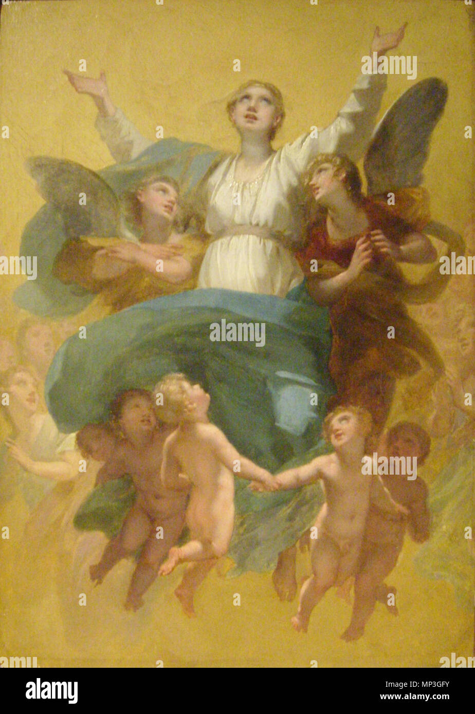 L'Assomption de la Vierge . Répétition de taille réduite d'une toile peinte en 1819 de la Chapelle des Tuileries. av. 1819. 1031 Prud'hon, Pierre - Assomption de la Vierge Foto Stock