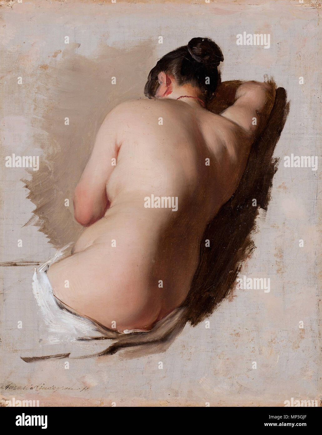 Studio di un modello femminile *olio su tela *firmato b.l.: Amalia Lindegren fc Studio di un modello Femminile 1148 Studio di un modello femminile, Amalia Lindegren Foto Stock