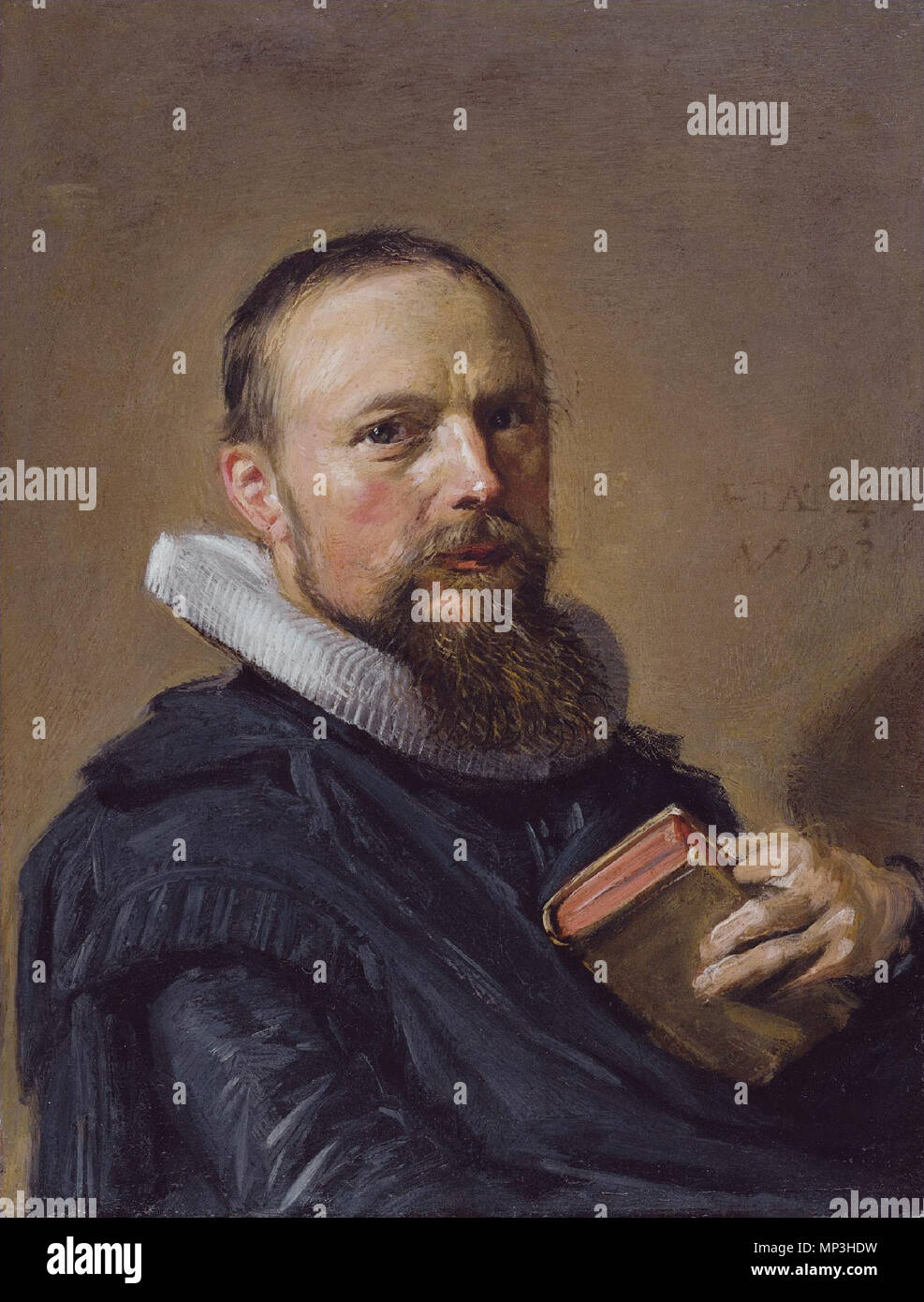 Samuel Ampzing . Inglese: Samuel Ampzing olio su rame 16.2 x 12.3 cm inscritto c.r.: AETAT 40 / ANo 163.. . Tra 1630 e 1632. Frans Hals (1582/1583-1666) nomi alternativi Frans Hals Franchoisz Descrizione pittore olandese e disegnatore Data di nascita e morte 1582 o 1583 26 agosto 1666 Luogo di nascita e morte Anversa Haarlem periodo di lavoro tra circa 1603 e circa 1666 sede di lavoro Haarlem competente controllo : Q167654 VIAF: 100165653 ISNI: 0000 0001 1453 225X ULAN: 500027794 LCCN: N78091972 NLA: 35164870 WorldCat 1088 Samuel Ampzing da Frans Hals Foto Stock