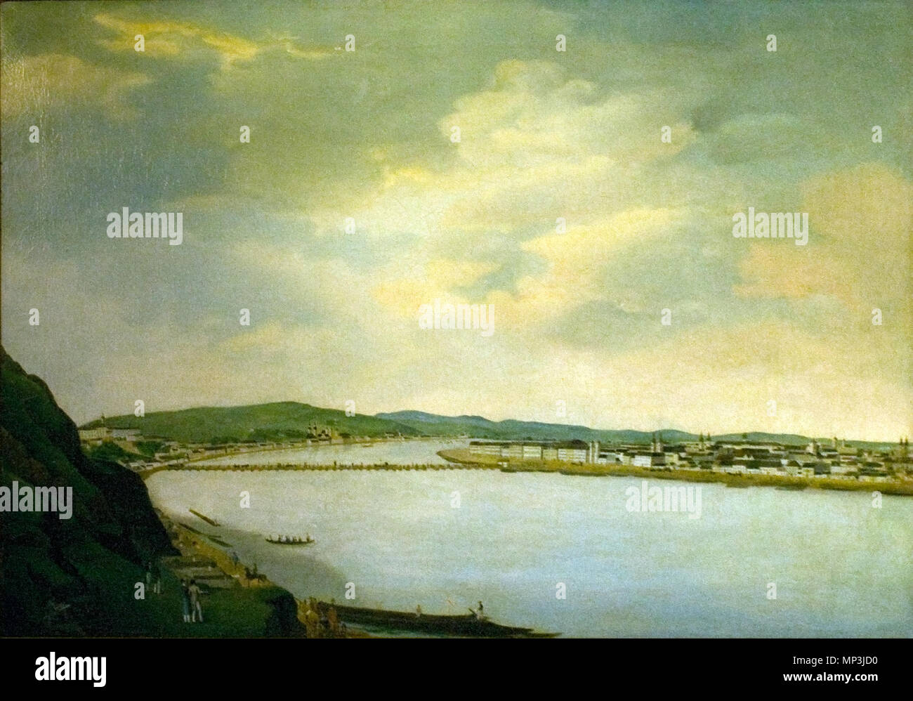 Magyar: Pest-Buda látképe délről inglese: Vista di Pest-Buda dal sud data sconosciuta. 1234 Vista di Pest-Buda da sud Foto Stock