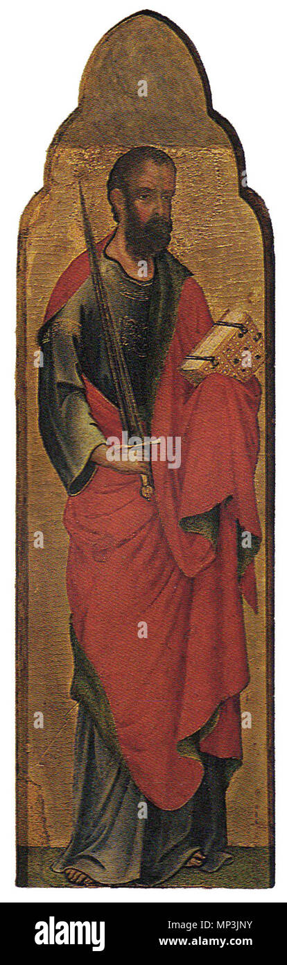 . Italiano: Paolo Veneziano, Polittico dei santi Cosma e Damiano]]. La figura di san Paolo. Opera esposta nella Pinacoteca Tosio Martinengo a Brescia. . Il 16 ottobre 2011. Paolo Veneziano (1300-1365) nomi alternativi Paolo da Venezia; da Venezia Paolo; Paolo da Venezia; Maestro Paolo; maestro Paolo Veneziano Descrizione pittore italiano Data di nascita e morte 1300 1365 Periodo di lavoro Deutsch: 2. Drittel 14. Jh. Inglese: il secondo terzo del XIV secolo sede di lavoro Venezia competente controllo : Q741062 VIAF: 95880464 ULAN: 500032292 LCCN: nr92042214 MusicBrainz: 3c087a18-8e29-4FAB-95a6-184FD6cb2 Foto Stock