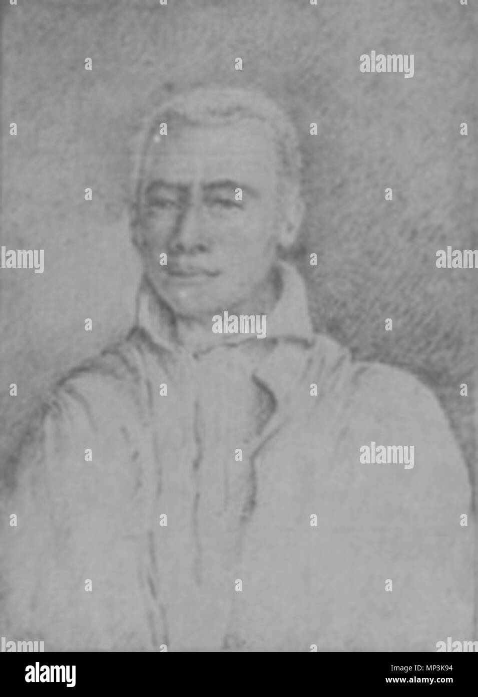. Inglese: Kalanimoku (c. 1768-1827) era un militare e leader civili del Regno delle Hawaii. Ha servito come comandante di battaglia durante la conquista e poi come un ruolo simile al primo ministro. Egli prese il nome di "Billy Pitt' dopo il primo ministro della Gran Bretagna al momento. circa 1825. Robert Dampier (1800-1874) Descrizione pittore e chierico Data di nascita e morte 1799 1874 Periodo di lavoro 1825+ posizione Lavoro Hawaii competente controllo : Q7343380 VIAF: 14315108 ISNI: 0000 0000 6704 0454 ULAN: 500116950 LCCN: N00047309 NLA: 35033183 WorldCat 755 Kalanimoku da Robert Dampier (PP-97-4-003) Foto Stock