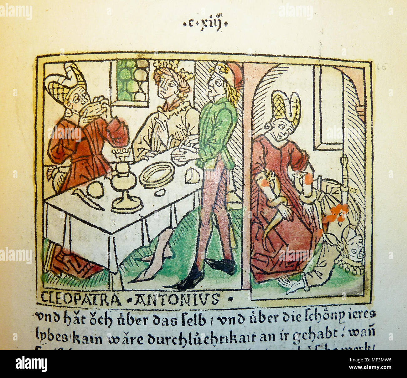Librerie di Penn chiamare il numero: C B-720 C B-720 1273 Xilografia illustrazione di Cleopatra e Marco Antonio - Penn provenienza progetto Foto Stock