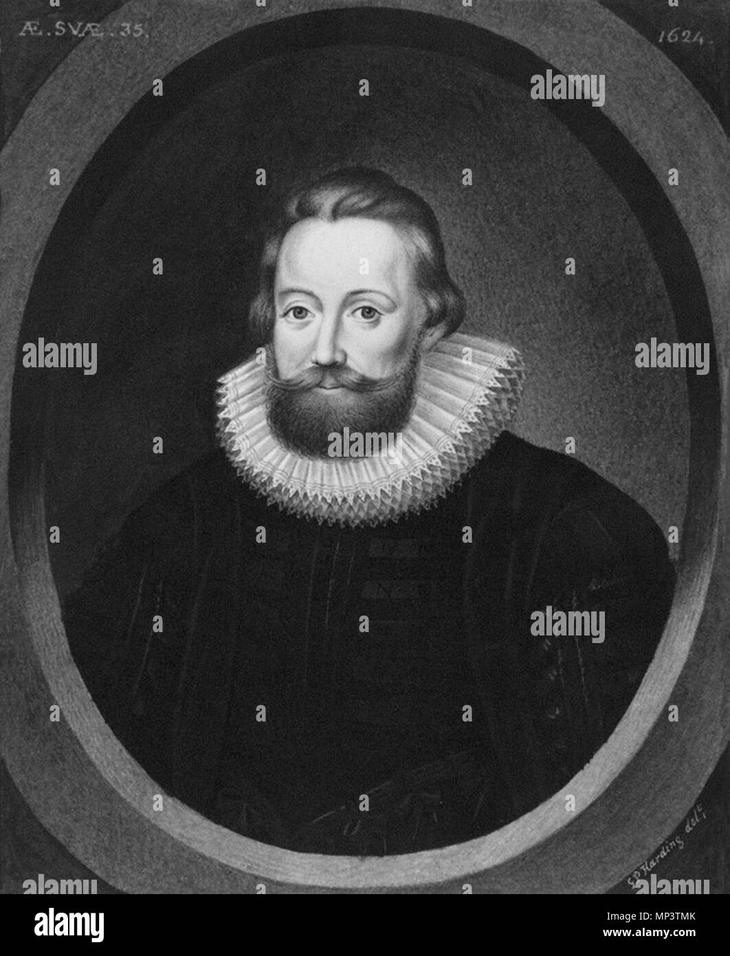 Copia da George perfetta Harding, dopo un artista sconosciuto, acquerello, finto ovale, (1624) . Inglese: Sir Charles Cesare (1590-1642) . 1624. Xix secolo la pittura da George perfetta Harding, dopo l'artista sconosciuto 1125 SirCharlesCaesar Foto Stock