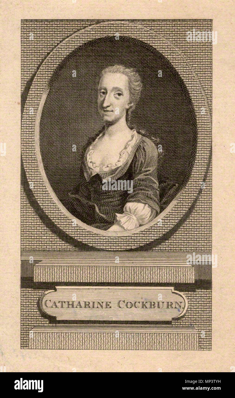 Dopo un artista sconosciuto, linea di incisione, metà del XVIII secolo . Ritratto di Catharine Cockburn (Trotter) . metà del XVIII secolo. 1018 Ritratto di Catharine Cockburn Foto Stock