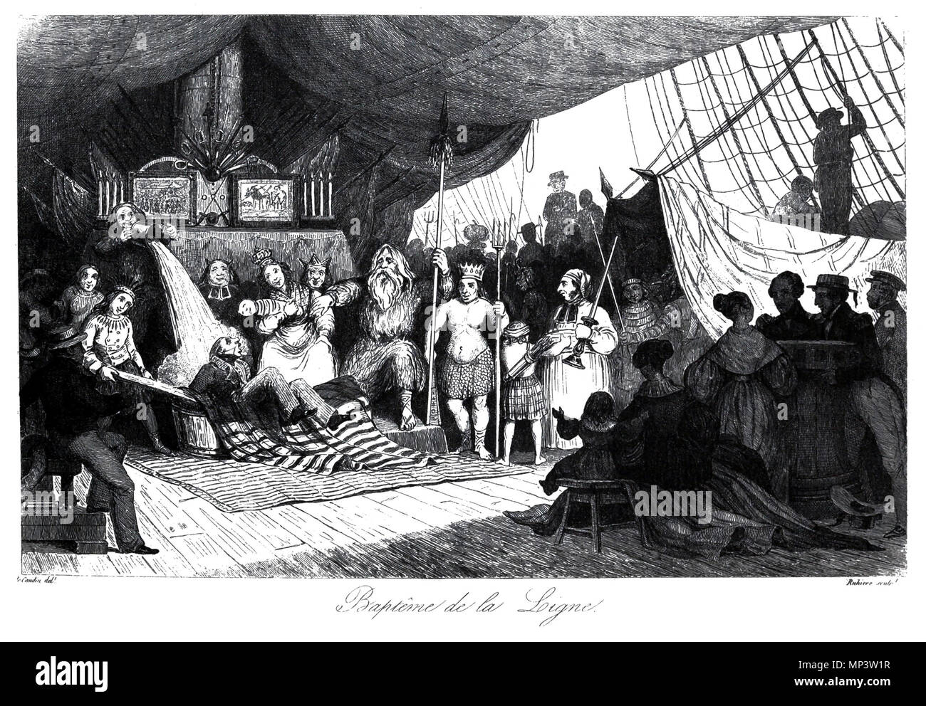 812 Linea Cerimonia di attraversamento a bordo Méduse-Jules de Caudin-IMG 4783 Foto Stock