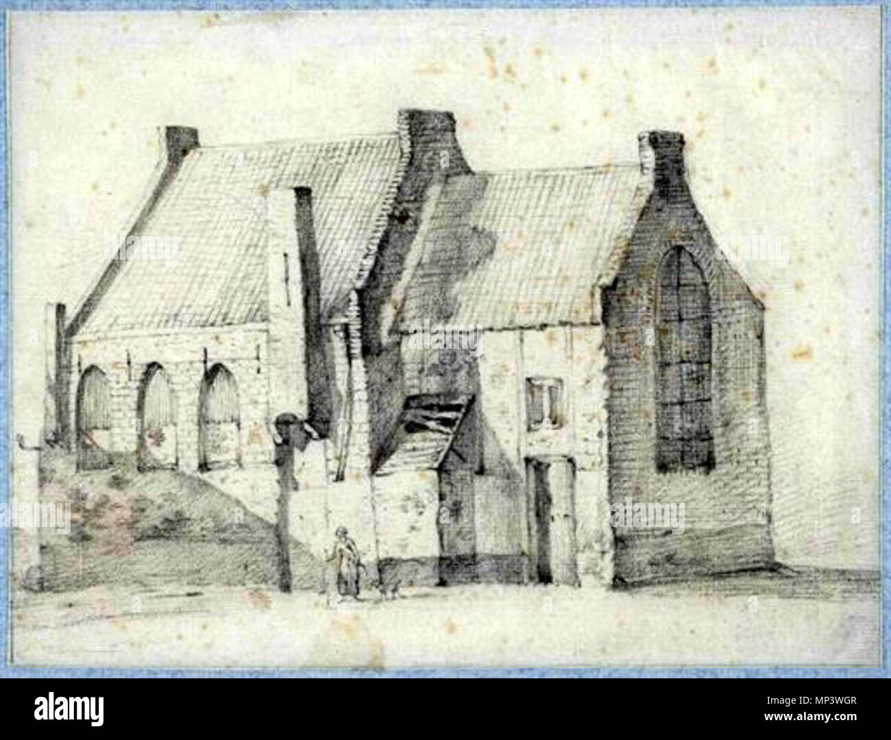 . Nederlands: Tekening van de De Heilige Kruiskapel te Utrecht porta Reinier Craeyvanger . tra il 1820 e il 1830. R. Craeyvanger 777 Kruiskapel-Craeyvanger Foto Stock