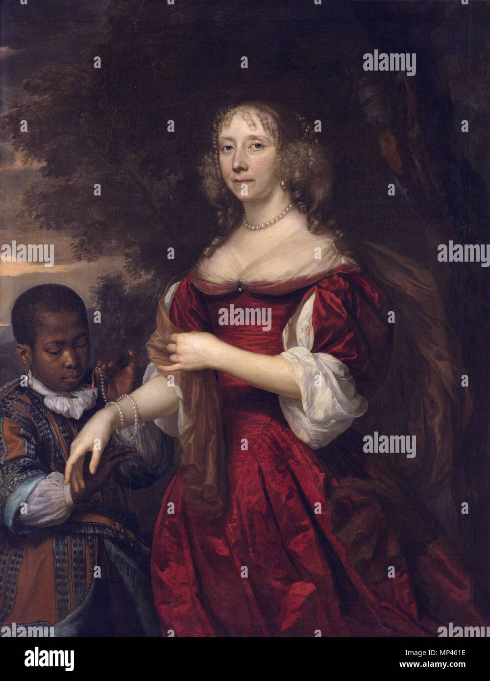 Margaretha van Raephorst (d. 1690), moglie di Cornelis Tromp *olio su tela *152 × 121 cm *firmato: JAMijtens F: Aº 1668 Ritratto di Margaretha van Raephorst (1625-1690).[1] titolo alternativo(s): Margaretha van Raephorst (d 1690). Moglie di Cornelis Tromp.[2]. Pendente di: File:Johannes Mijtens 001.jpg . 1668. 729 Johannes Mijtens 002 Foto Stock