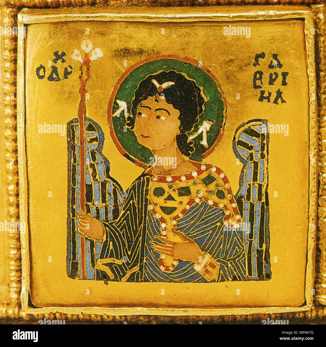 San Gabriele Arcangelo sulla santa Corona di Ungheria XI secolo. 1136 San Gabriele Arcangelo sulla santa Corona di Ungheria Foto Stock