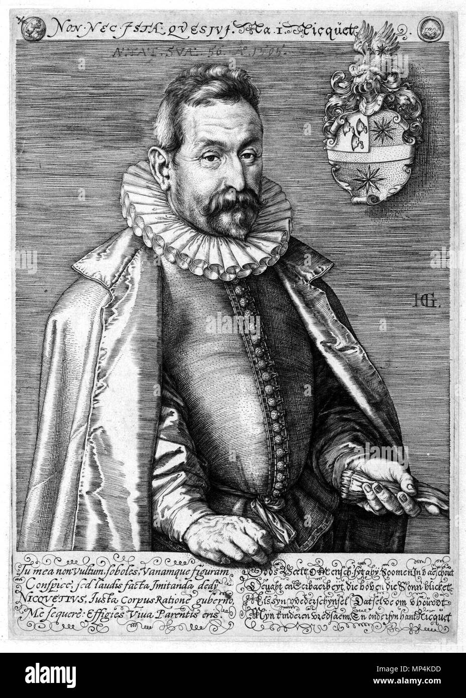 Jan Nicquet *l'incisione *13,7 x 10,7 cm *1595 Jan Nicquet 700 Jan Nicquet, da Hendrick Goltzius Foto Stock