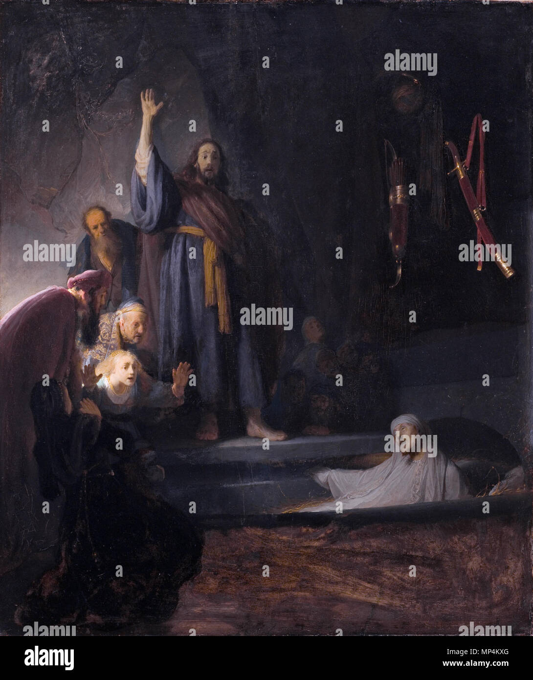 La risurrezione di Lazzaro *olio su pannello *96.36 x 81.28 cm *ca. 1630 La risurrezione di Lazzaro 1050 Rembrandt - La risurrezione di Lazzaro - WGA19118 Foto Stock