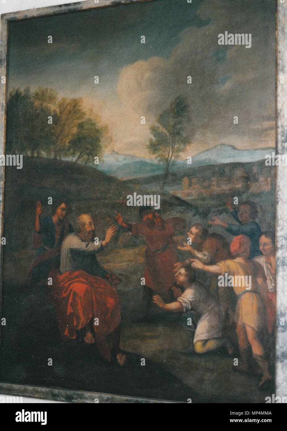 . Deutsch: Kreuzgang im Kloster Ottobeuren - Elischa wird verspottet (2 Kön 2,23) (1722) . Il 10 luglio 1999. Giuseppe Ruffini (1690-1749); fotografato da Hermetiker 769 Kloster Ottobeuren - Kreuzgangbilder A 37 Foto Stock