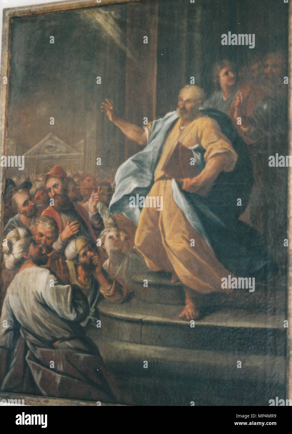 . Deutsch: Kreuzgang im Kloster Ottobeuren - Petrus legt dem Volk die Schrift aus (Apg 2,14-36) (1727) . Il 10 luglio 1999. Hieronymus Hau (1679-1745); fotografato da Hermetiker 769 Kloster Ottobeuren - Kreuzgangbilder NT 71 Foto Stock