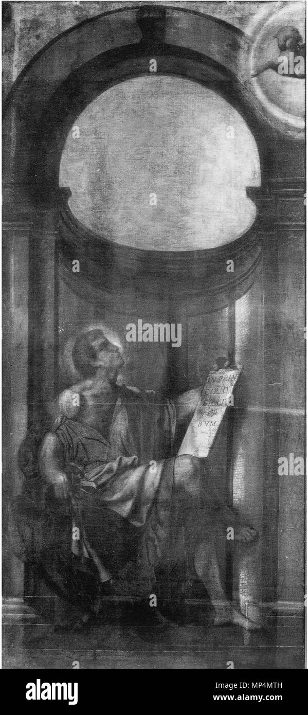 . Italiano: Ante dell'organo della chiesa di San Giovanni (Brescia) . 21 febbraio 2013, 19:17:37. Moretto da Brescia 1090 San Giovanni Evangelista (Moretto, San Giovanni, Brescia, ante organo) Foto Stock