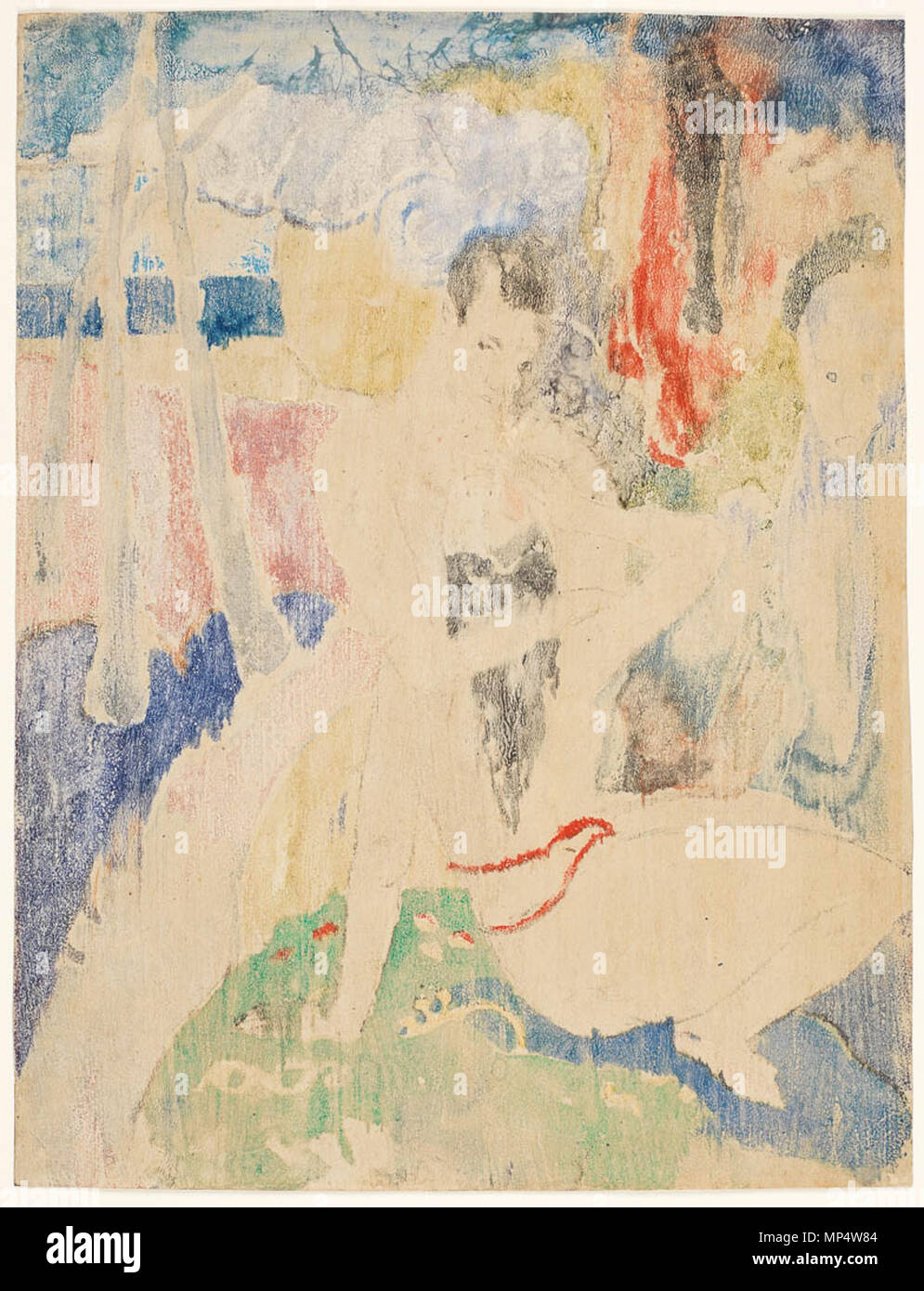 Te Faruru. Paul Gauguin (Francese, 1848-1903). Monotype, acquarello e tempera su carta giapponese, altezza, foglio, 345 mm, Larghezza foglio, 264 mm, 1894. P.38-2000 967 PaulGauguin-1894-te Faruru Foto Stock