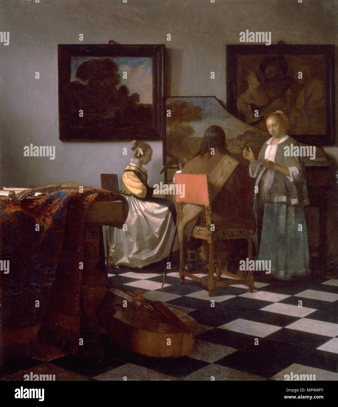 Il concerto *olio su tela *72,5 x 64,7 cm *circa 1663-1666 Il concerto di Johannes Vermeer 1230 Vermeer il concerto Foto Stock