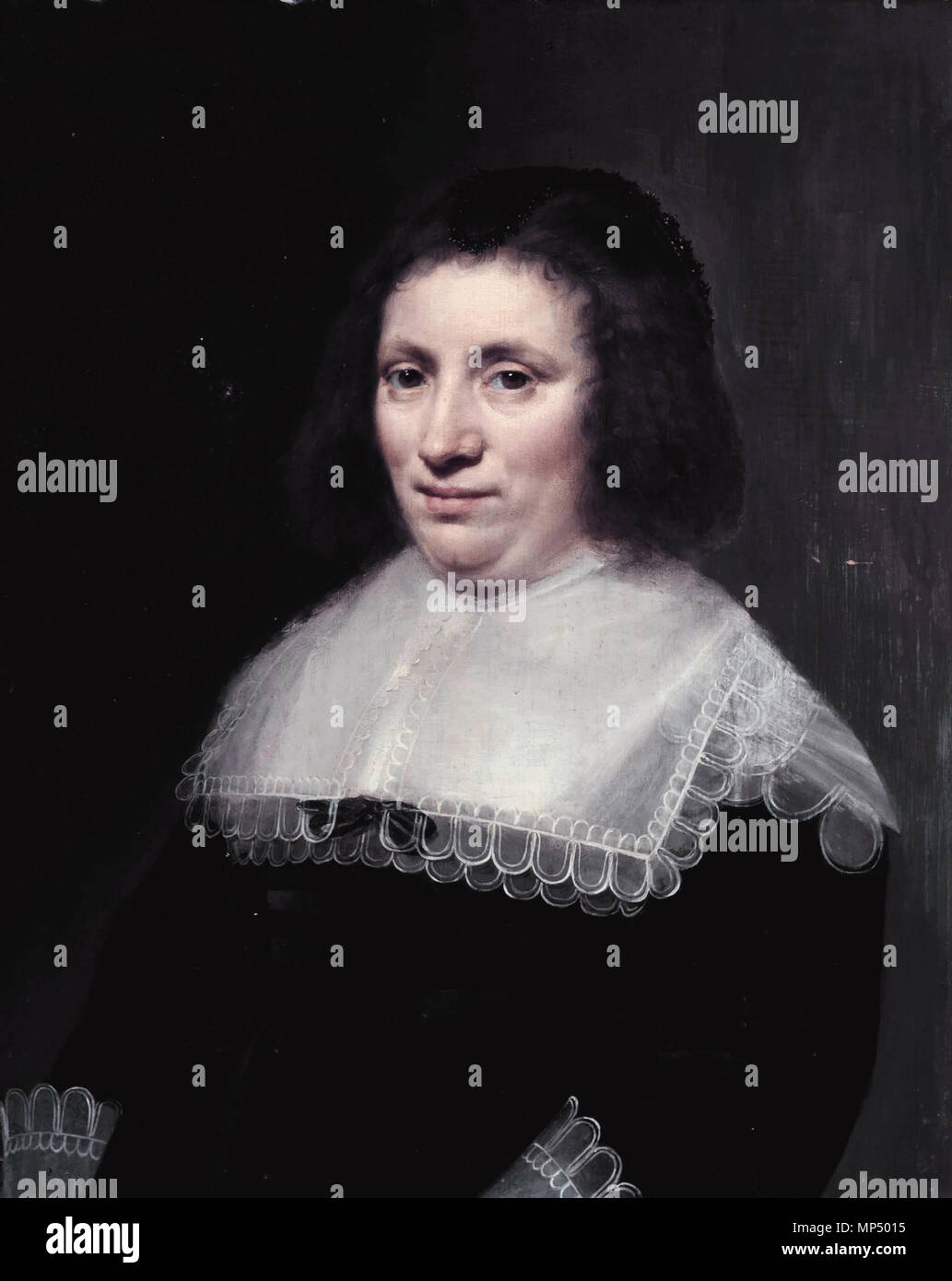 Maria Reigensbergen (1589-1653) *olio su pannello *67 x 54,5 cm *inscritto tergo: 'Maria Reigensbergen huisvrouw, van Hugo de Groot' Maria Reigensbergen (1589-1653) 858 Maria Reigersbergen (1589-1653), dal cerchio di Michiel Jansz van Mierevelt Foto Stock