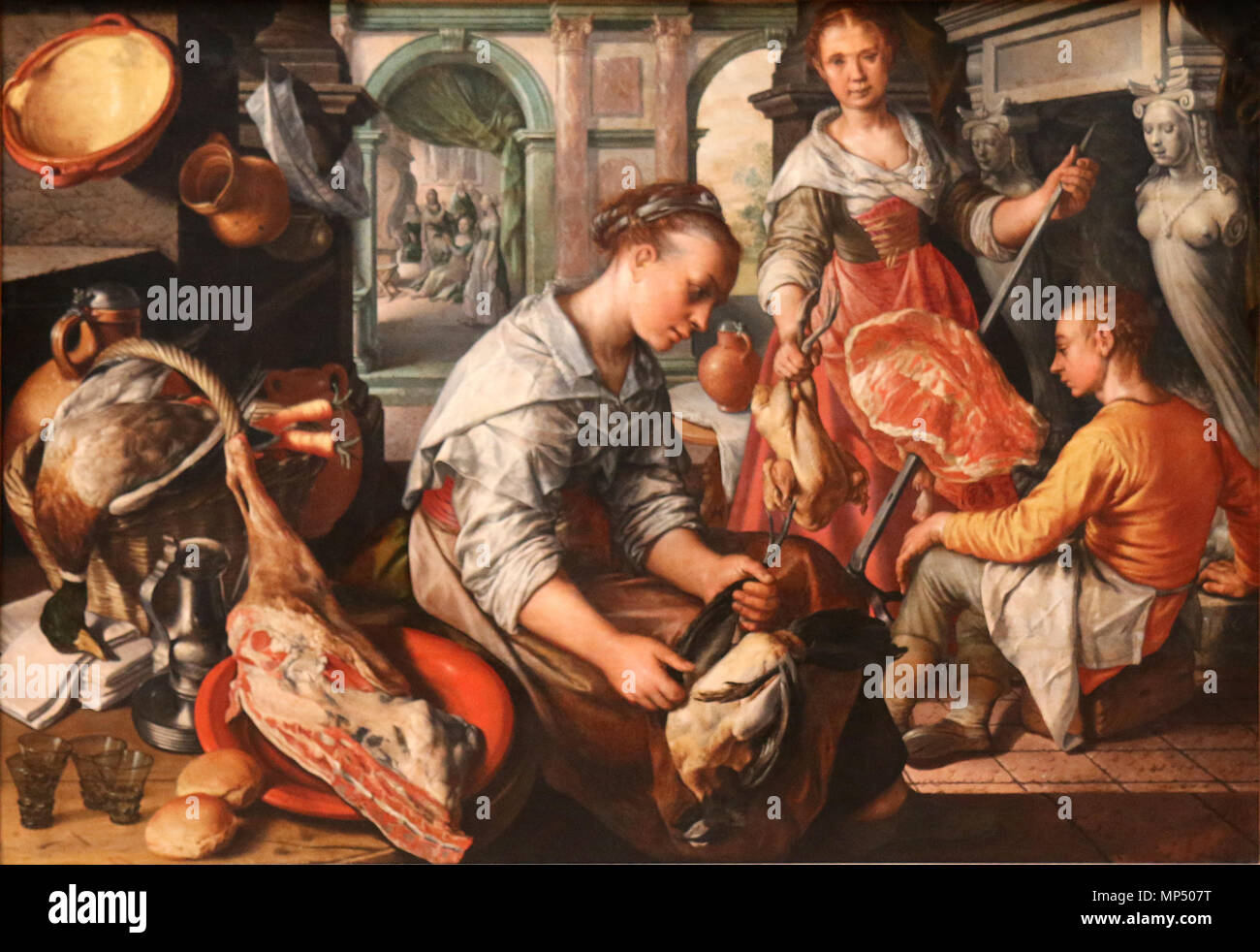 720 Joachim Beuckelaer-Jésus chez Marthe et Marie Foto Stock