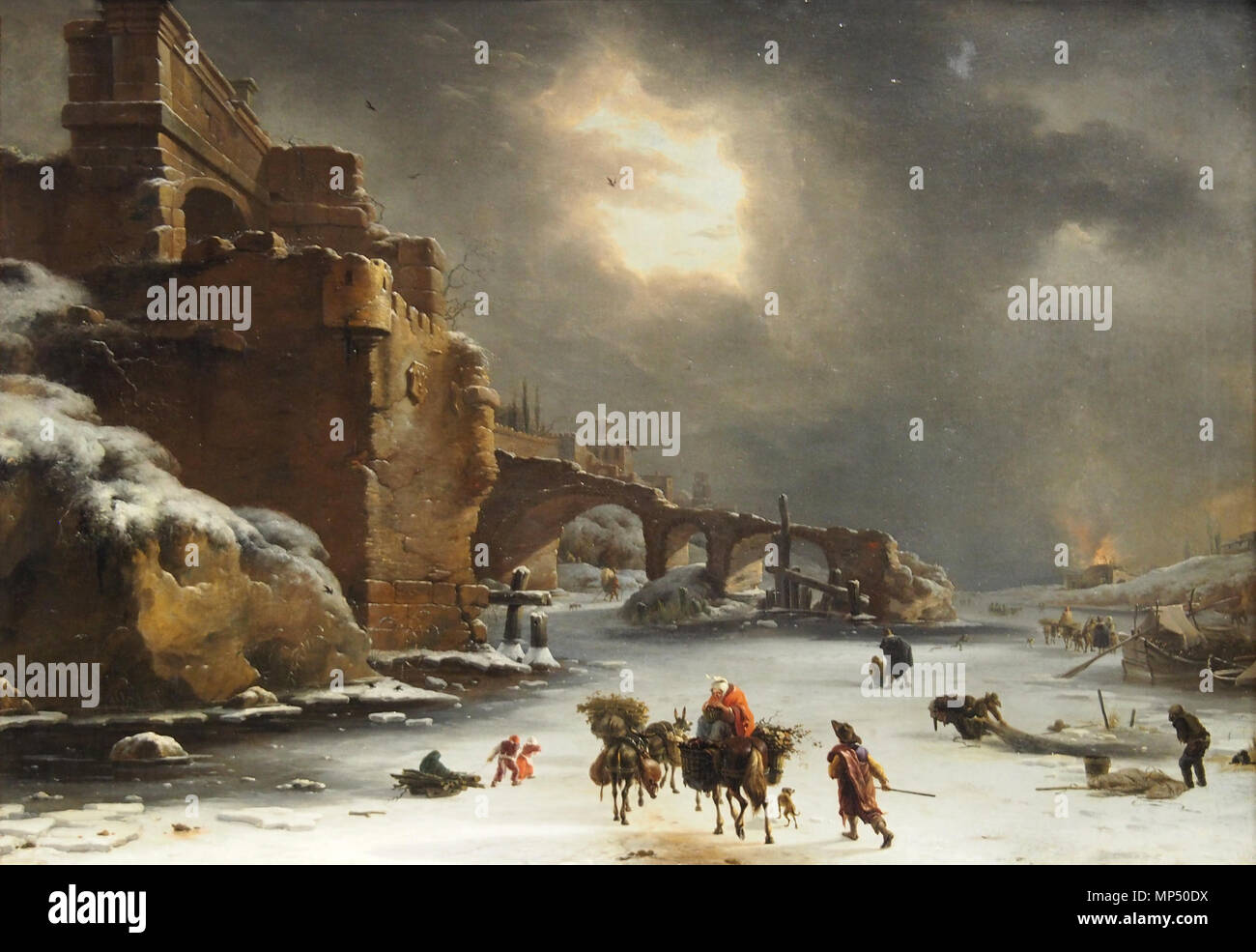 Fotocamere digitali Olympus inglese: mura in inverno Nederlands: Stadswal in de inverno dal 1650 fino al 1670. 1261 Willem Schellinks Mura in inverno Foto Stock