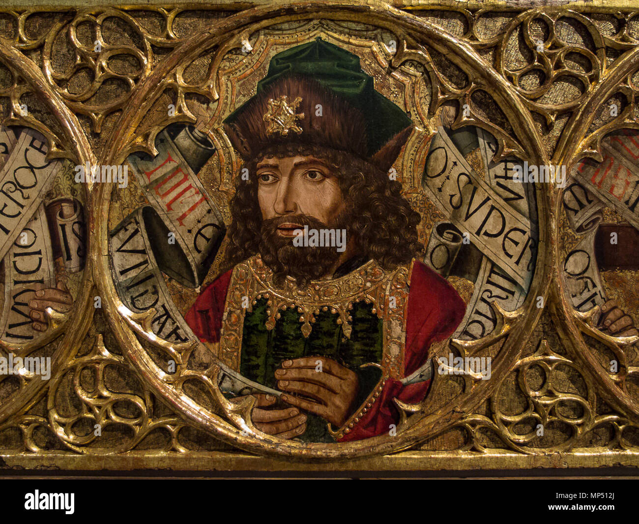 Fotocamere digitali Olympus El profeta Gioele . Español: La obra rappresentanouna al profeta Gioele, y forma parte del retablo de la Santa Cruz de Blesa. . Tra circa 1481 e circa 1487. 1271 WLM14ES - P9151116 - Foto Stock