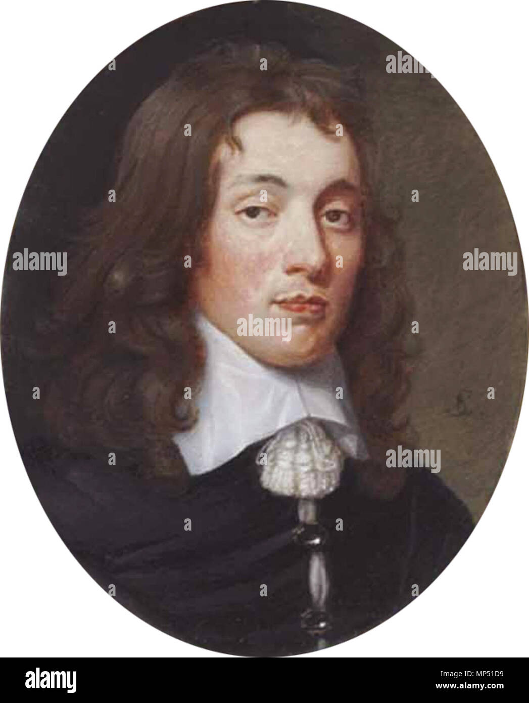 Thomas fiumi, 2a Bt. (D. 1657) *firmato c.r.: con monogramma 'SC.' *su pergamena *ovale, 55 mm. alta Thomas fiumi, da Samuel Cooper 1189 Thomas fiumi, da Samuel Cooper Foto Stock