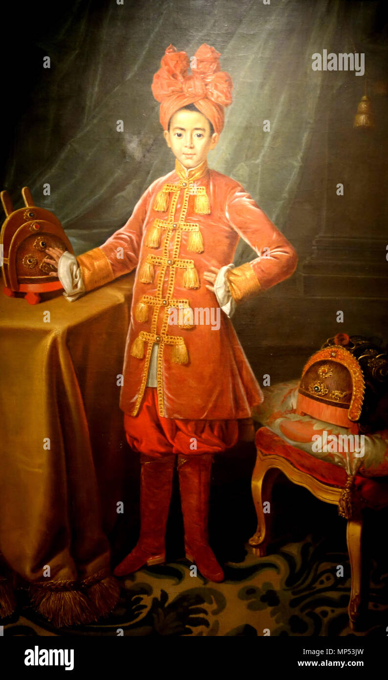 . Inglese: Prince Cahn del Vietnam presso la corte francese di Luigi XVI, nel 1787. 1787. Unknown 1028 Principe Cahn ritratto Foto Stock