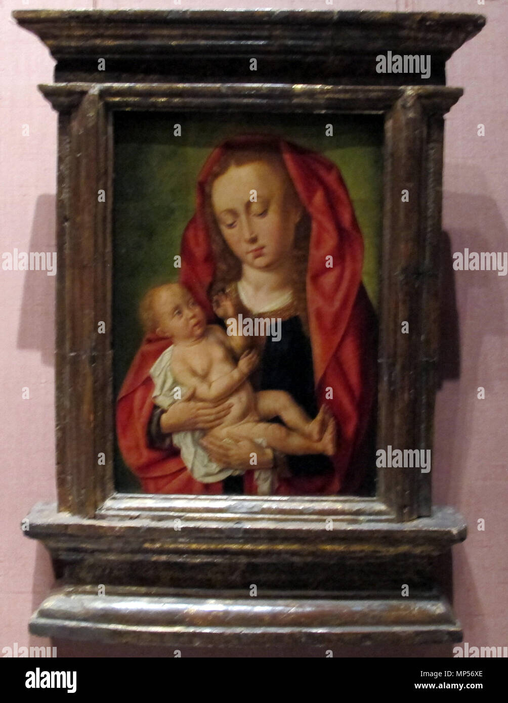 Vergine con Bambino e una libellula . Inglese: dipinti fiamminghi del Metropolitan Museum of Art . circa 1500. Sailko 843 Maestro di saint giles, Madonna col bambino, 1500 ca. Foto Stock