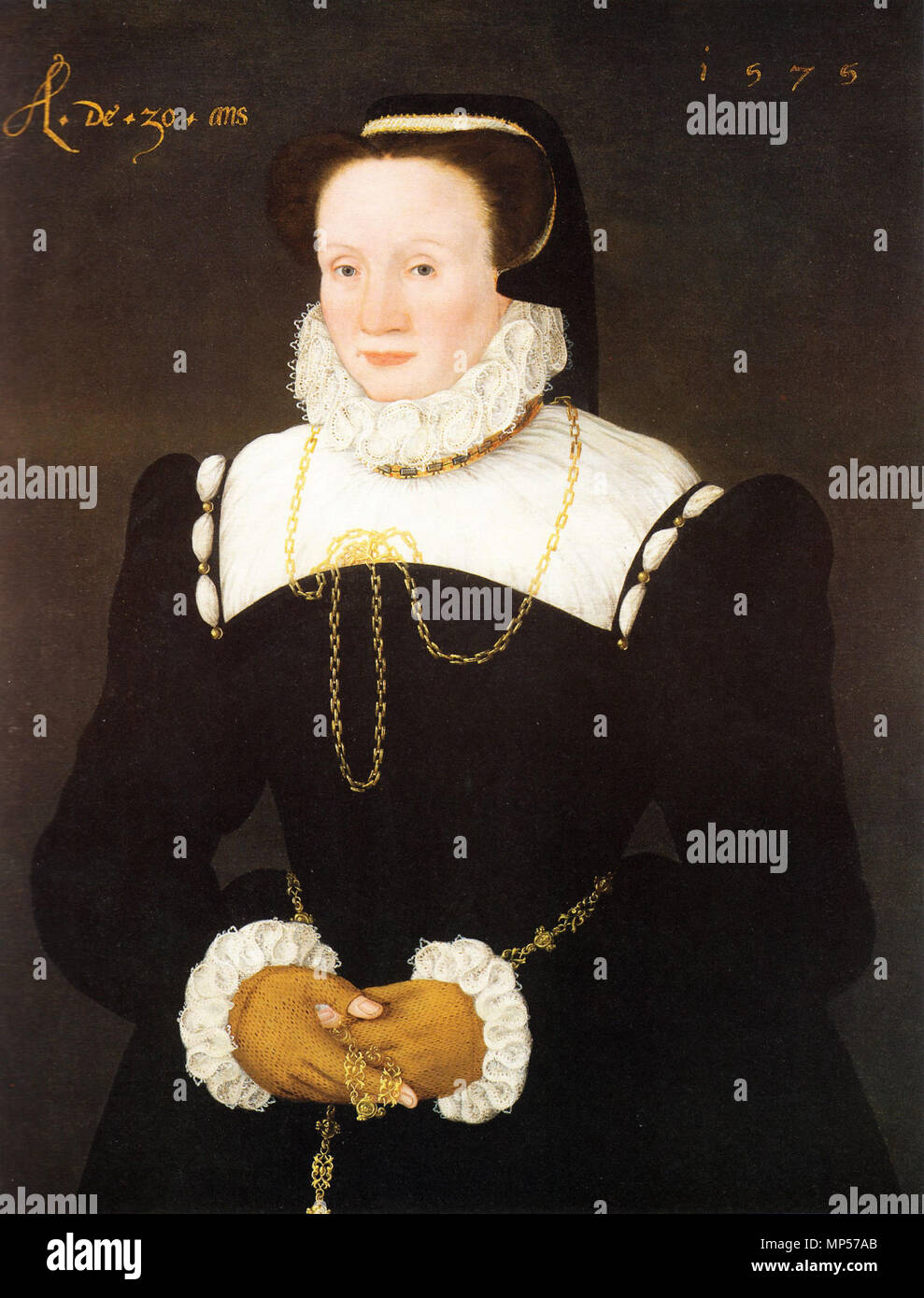 Ritratto di Maria Tresham, Lady Vaux di Harrowden (1545-1597) 1575. 867 Maria Tresham Lady Vaux Foto Stock