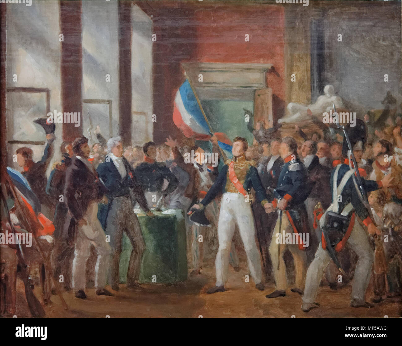 Le duc d'Orléans à l'Hôtel de ville, le 31 juillet 1830 797 Le duc d'Orléans à l'Hôtel de ville, le 31 juillet 1830 (Carnavalet P 106) 02 Foto Stock